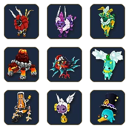 ไอคอนสัตว์เลี้ยงเก้าแบบจากในเกม
